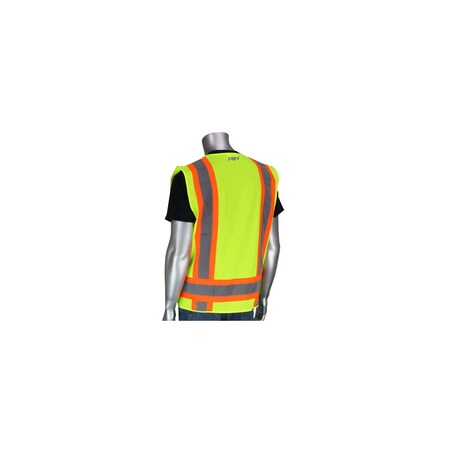 Pip CLASS 2 SOLID/MESH VEST, ZIPPER, 8 POCKETS MIC TAB, PK 50 302-0500-YEL/L
